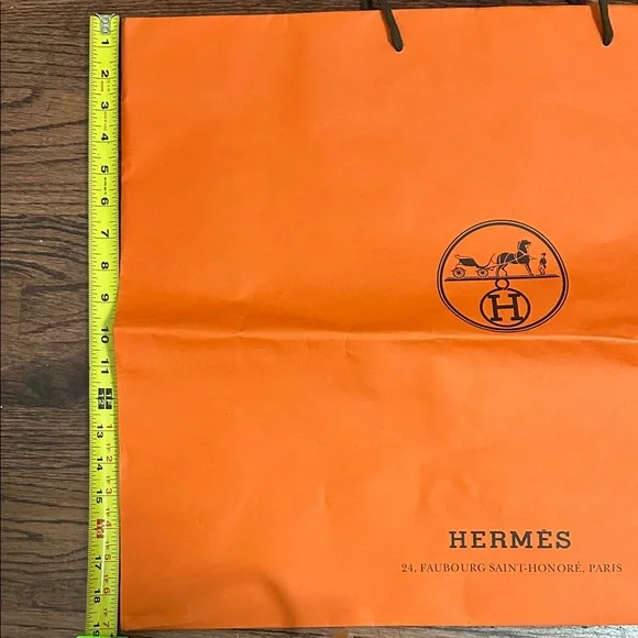 Hermès Orange Logo Shopping Tote Bag - Picture 3 of 4